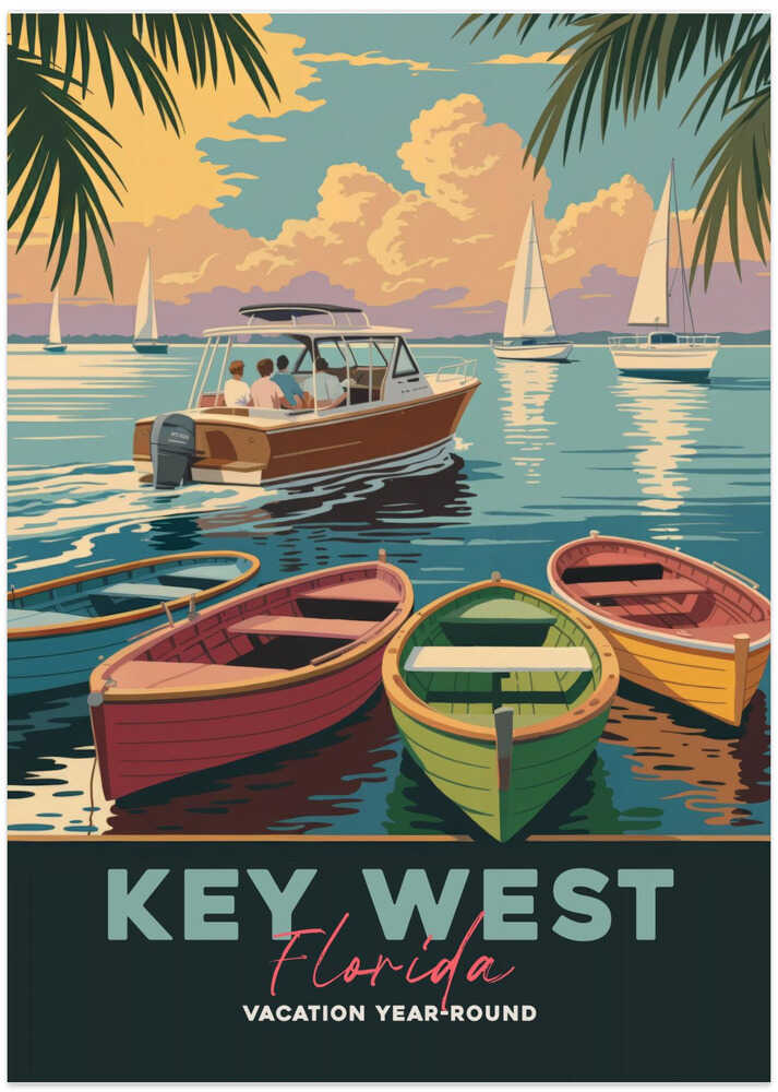 Key West Florida - Art Print by Andreas Magnusson Travel Poster
