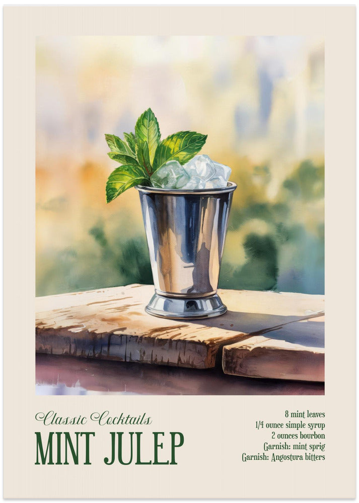 Classic Cocktails - Mint Julep - Art Print by Andreas Magnusson
