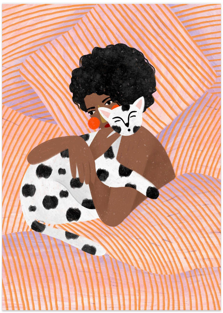 Cat Cuddle - Art Print by Bea Müller