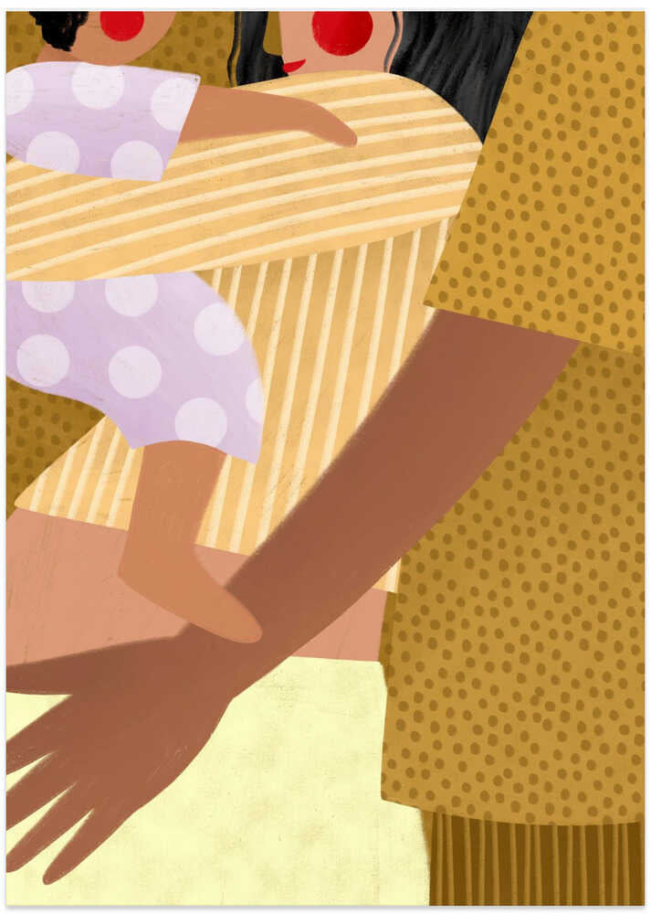 Gentle Family Embrace - Art Print by Bea Müller