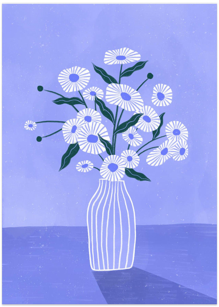 Flowers In Blue - Art Print by Bea Müller