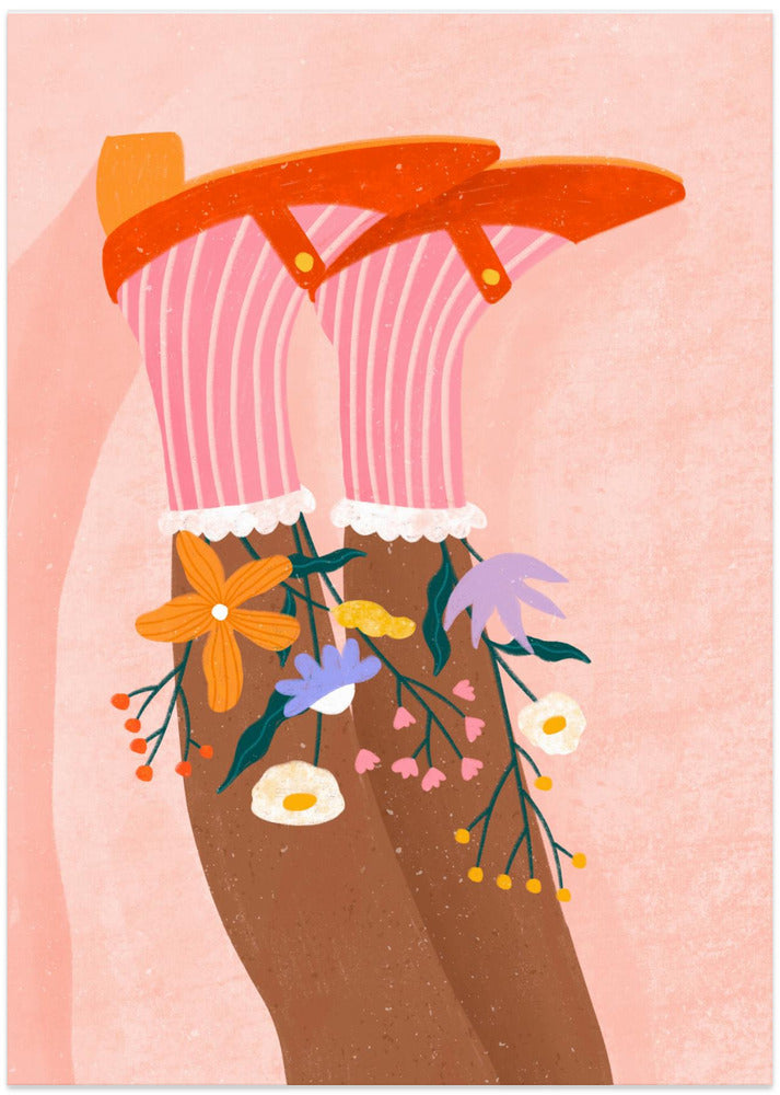 Floral Socks - Art Print by Bea Müller