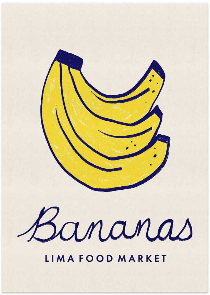 Bananas Lima Food Market Peru - Art Print by Dirkie Nell