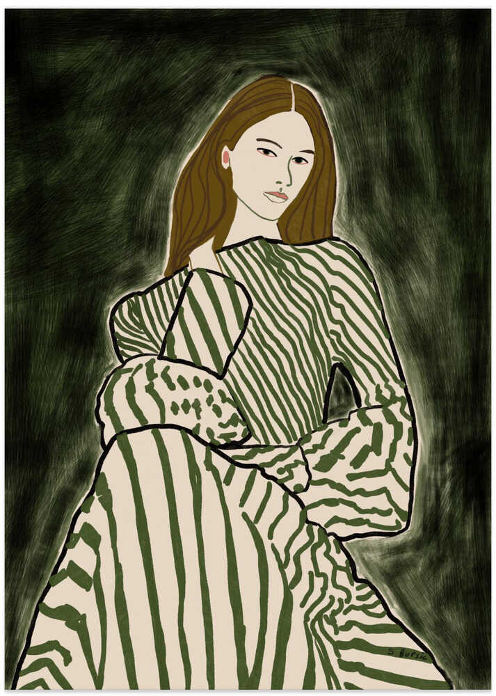 Woman SITTING - Art Print by Sharyn Bursic