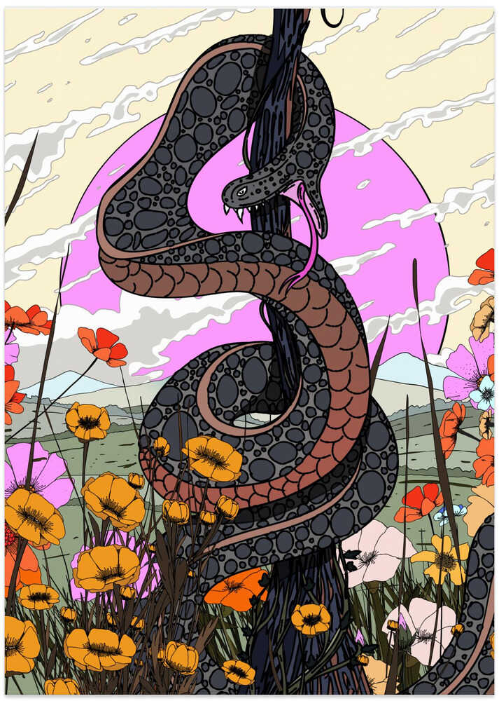 Snake In Asia - Art Print by Nicholas
