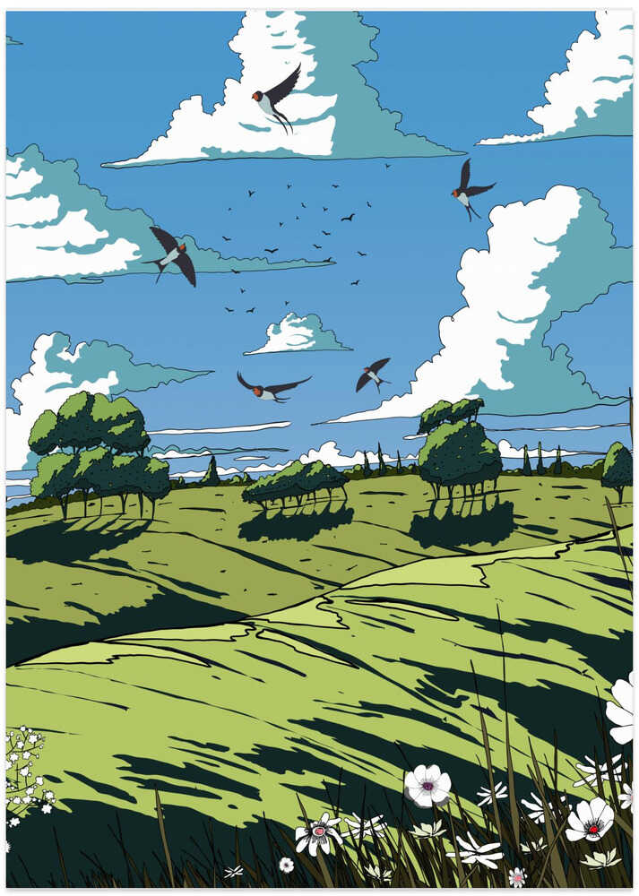 Landscape In The Summer - Art Print by Nicholas