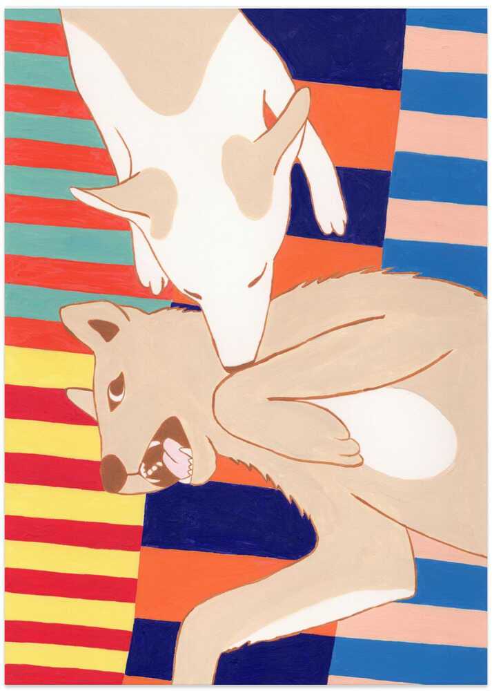 Dog Love - Art Print by Julie Lesouef