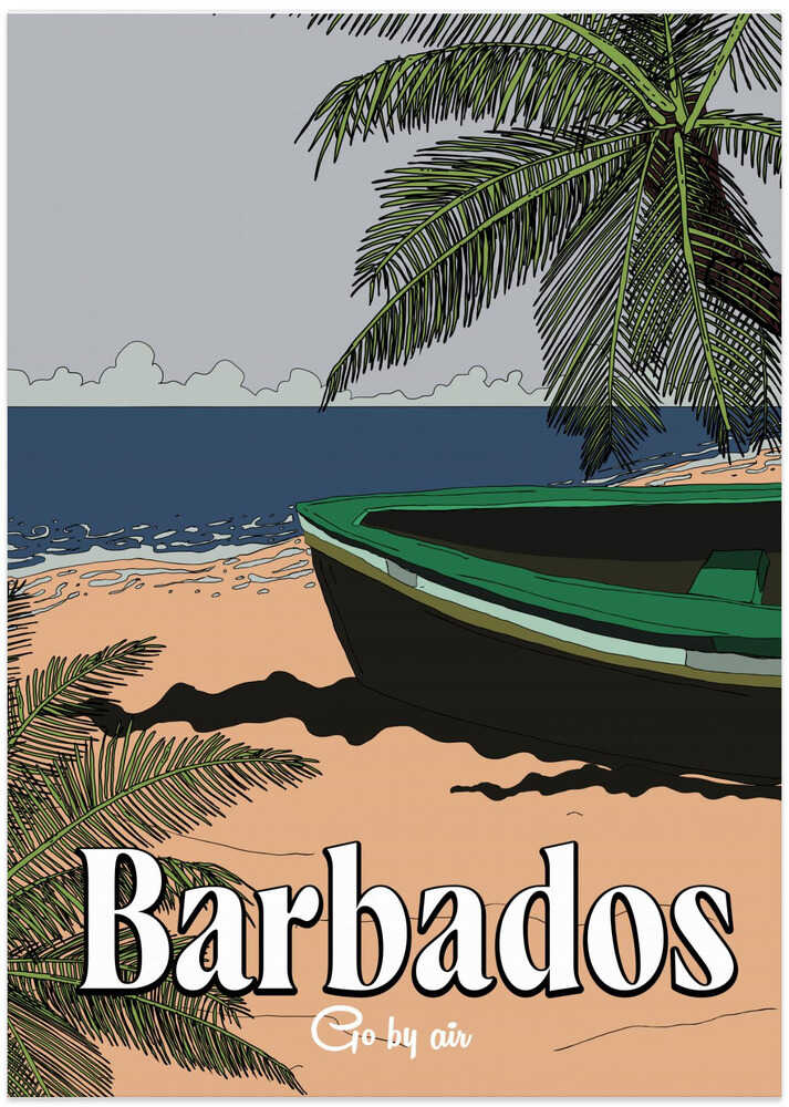 Barbados Go By Air - Art Print by Nicholas Travel Poster