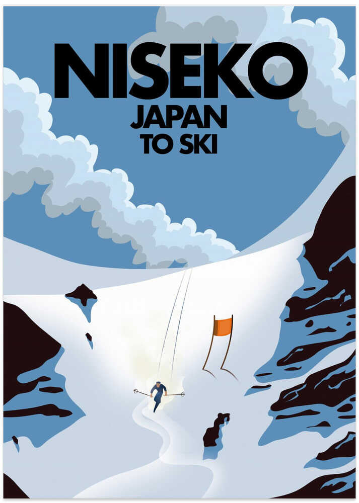 Niseko Japan To Ski - Art Print by Nicholas Travel Poster