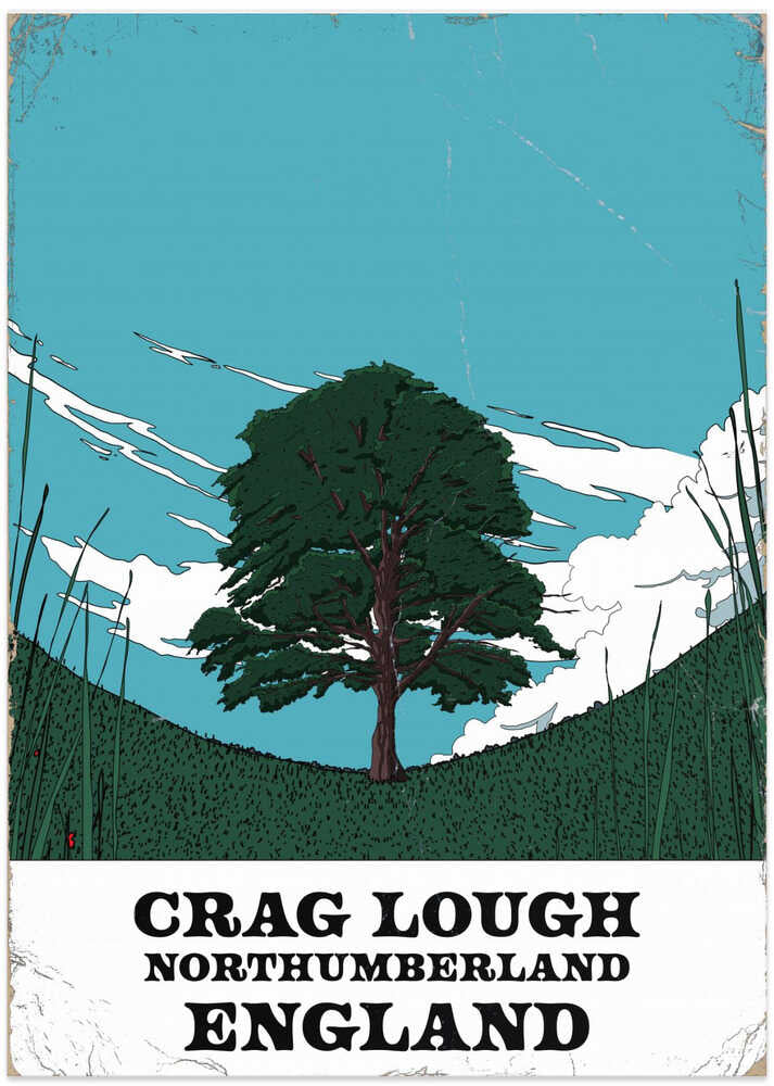 Grag Lough Northumberland England Travel Poster - Art Print by Nicholas