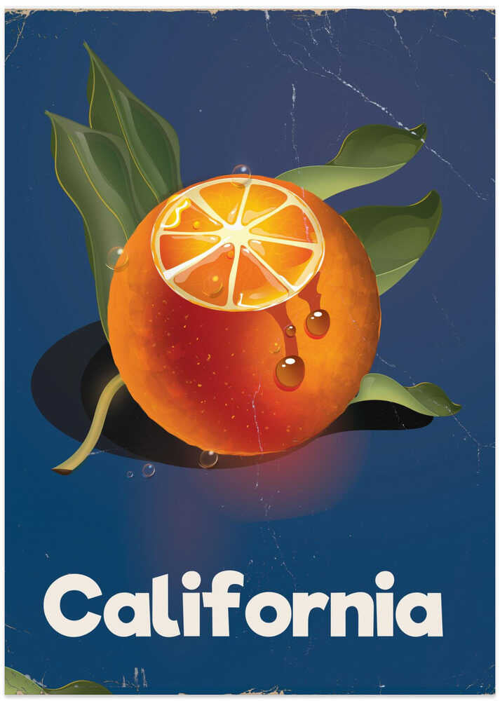 California Oranges Travel Poster - Art Print by Nicholas