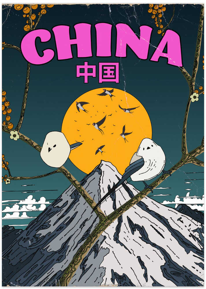 China Landscape - Art Print by Nicholas Travel Poster