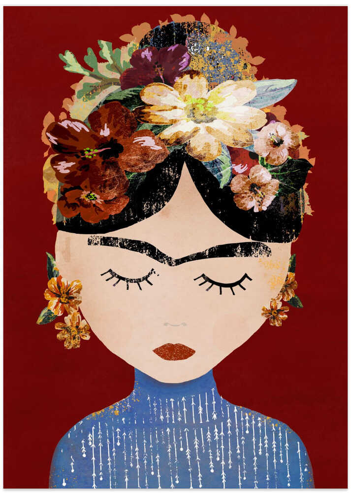 Frida (Christmas Edition) - Art Print by Treechild