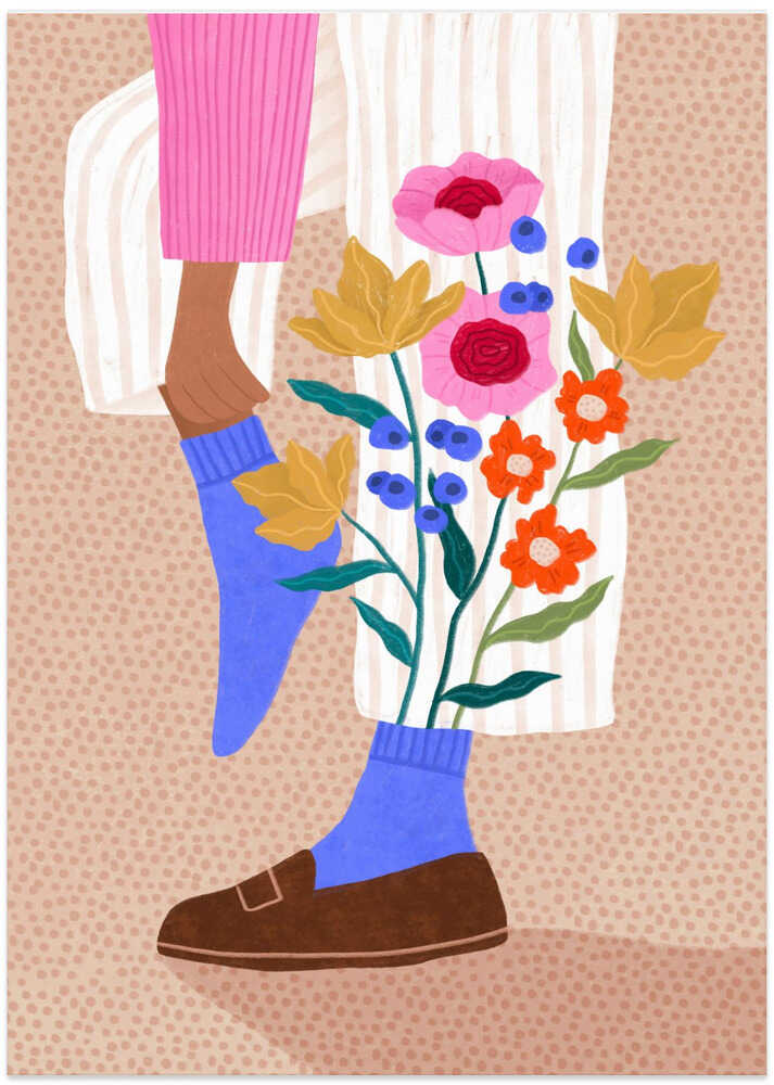 Whimsical Flower Legs - Art Print by Bea Müller