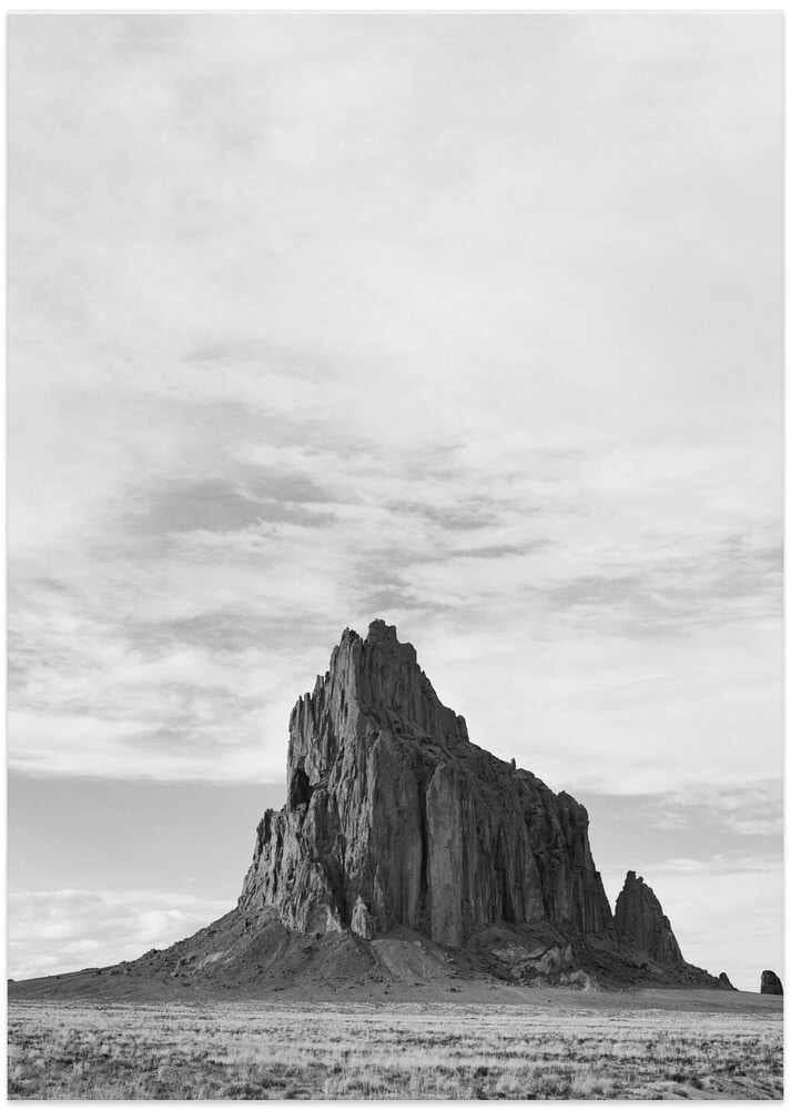 Monochrome Shiprock VII on Film - Art Print by Bethany Young