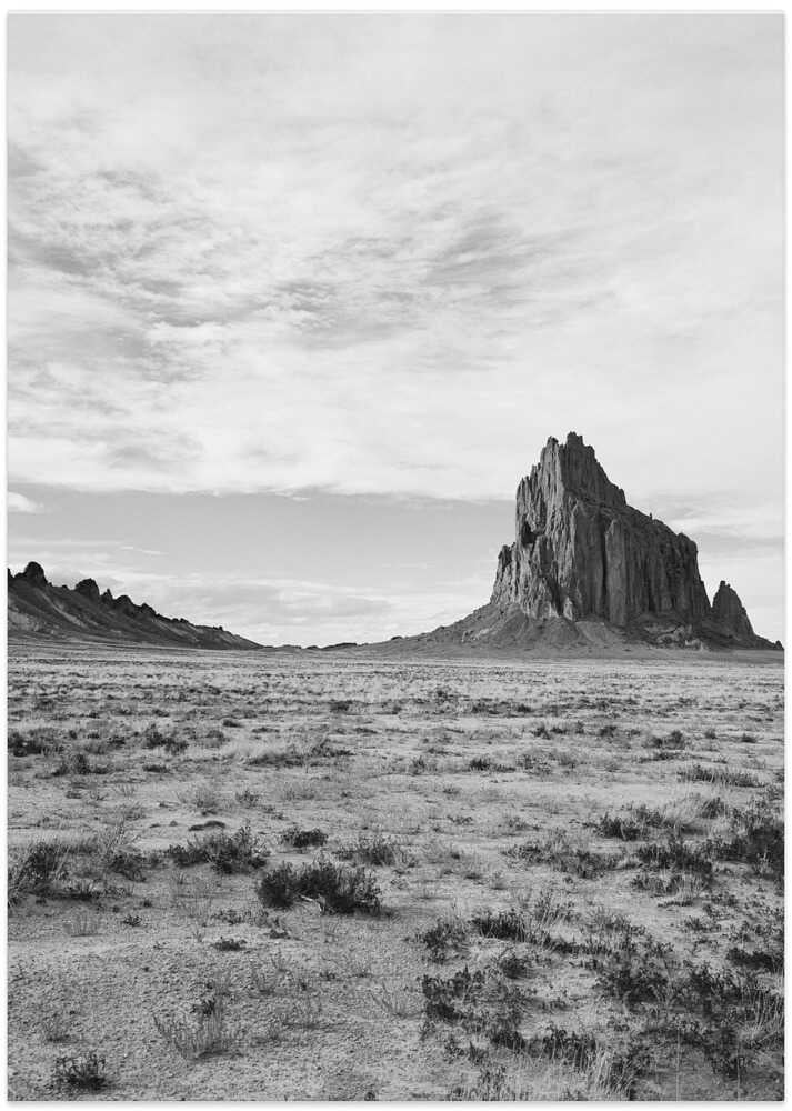 Monochrome Shiprock VIII on Film - Art Print by Bethany Young