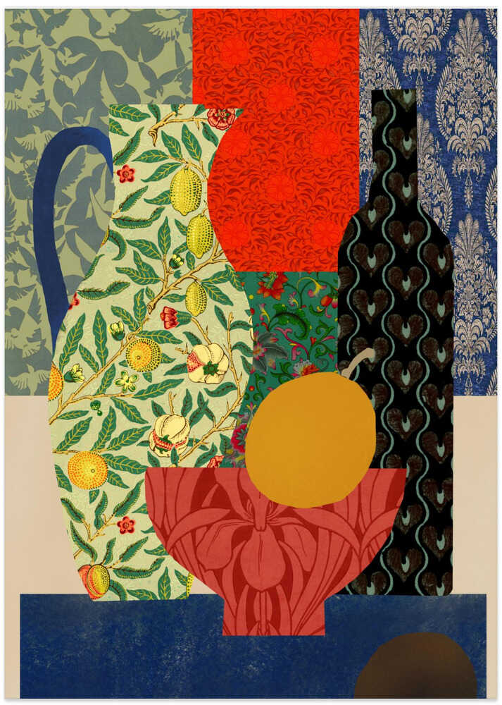 Eclectic Vases and Fruit Bowl - Art Print by Little Dean