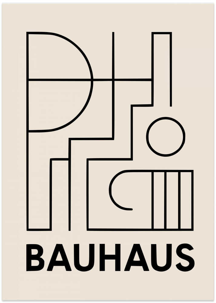 Bauhaus Geometric Design line art - Art Print by Little Dean