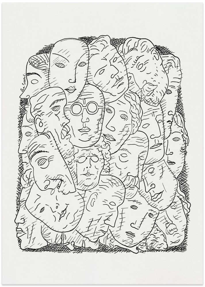 Maskers - Art Print by Leo Gestel