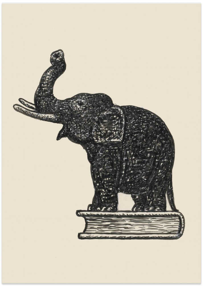 Olifant Op Boek 1935 - Art Print by Leo Gestel