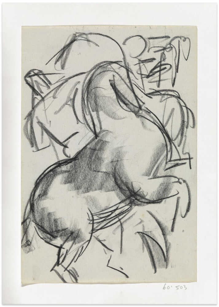 Steigerend Paard Met Figuur Op De Achtergrond - Art Print by Leo Gestel