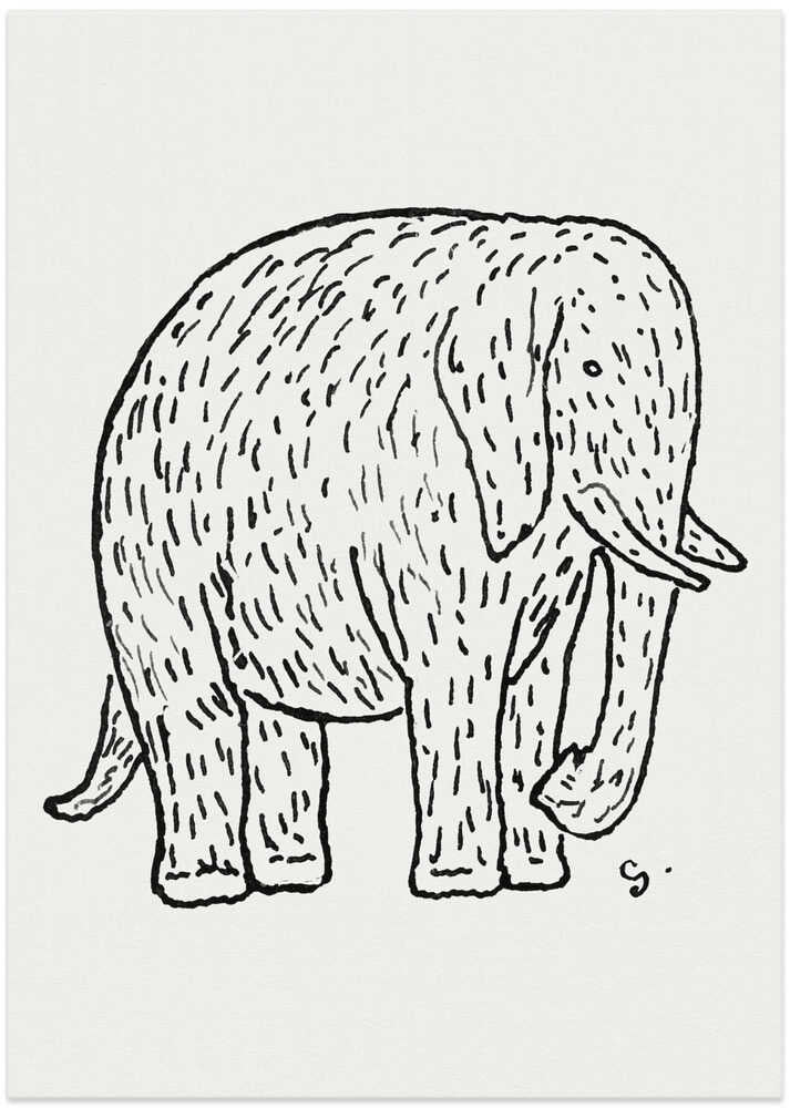Elephant (ca. 1891–1941) Drawing In High Resolution By Leo Gestel - Art Print by Leo Gestel