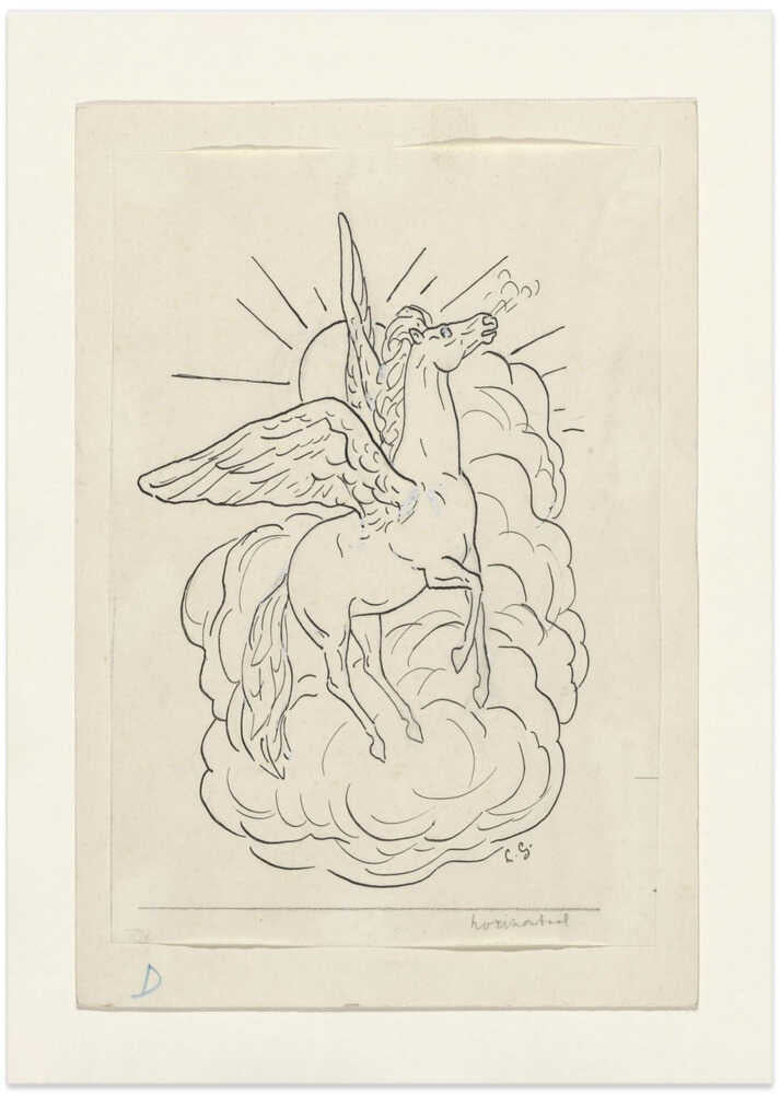 Pegasus Flying In Front of Clouds (1891–1941) - Art Print by Leo Gestel
