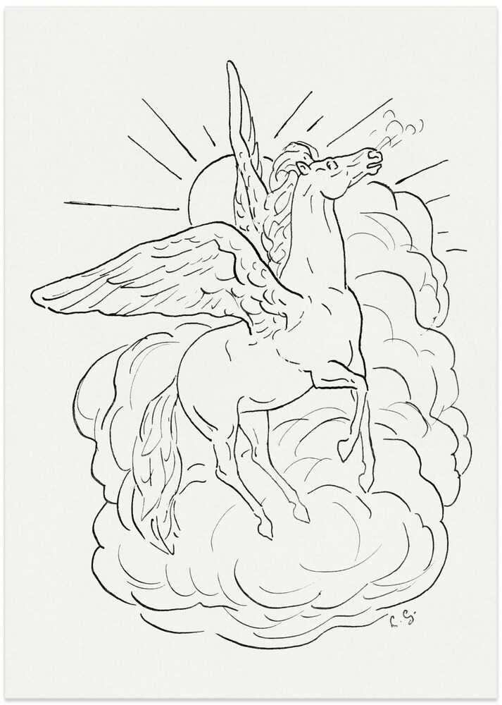Pegasus Flies In Front of a Cloud (1891–1941) - Art Print by Leo Gestel