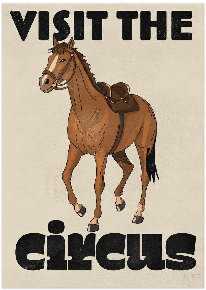 Vintage Visit the Circus Horse - Art Print by Nicholas