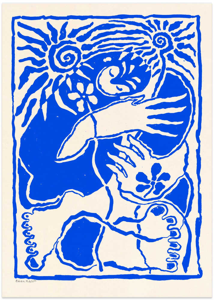 Protection (blue) - Art Print by EDEN KALIF