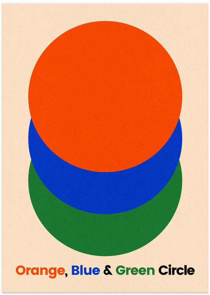 Orange Blue Green Circles - Art Print by Rosi Feist