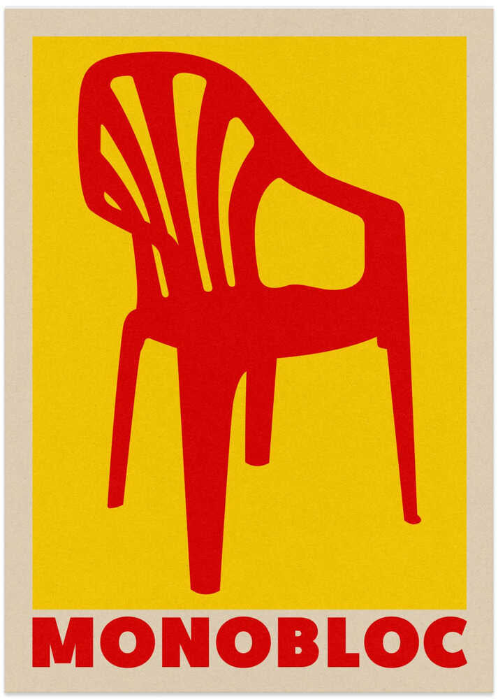 Red Monobloc Chair - Art Print by Rosi Feist
