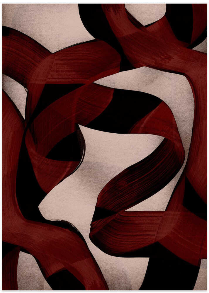 Elegant Red Swirls - Art Print by Mareike Böhmer