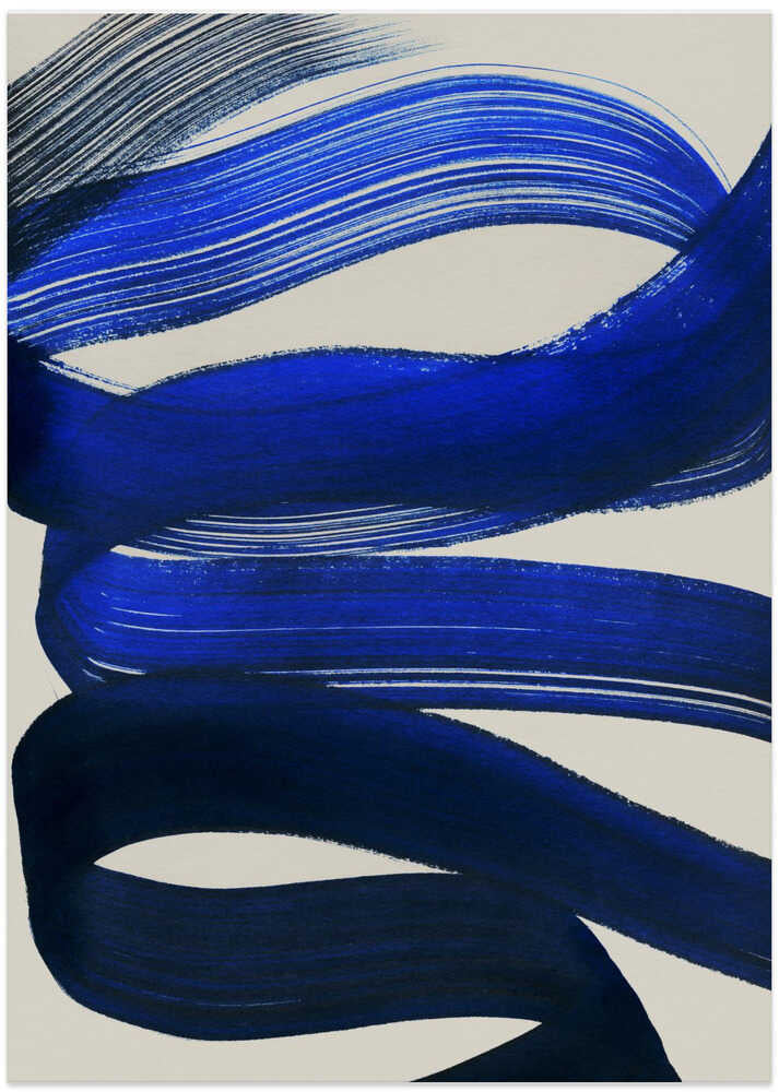Flowing Blue Abstract - Art Print by Mareike Böhmer