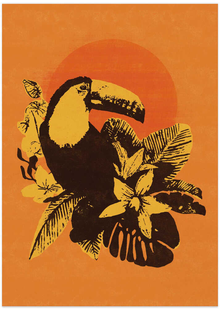 Tropical Toucan Sunset - Art Print by Katariina Kosunen