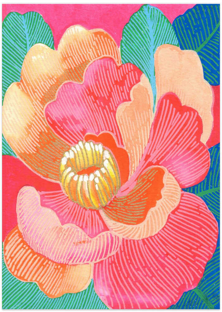 Colorful Tropical Bloom - Art Print by Katie O'Shea