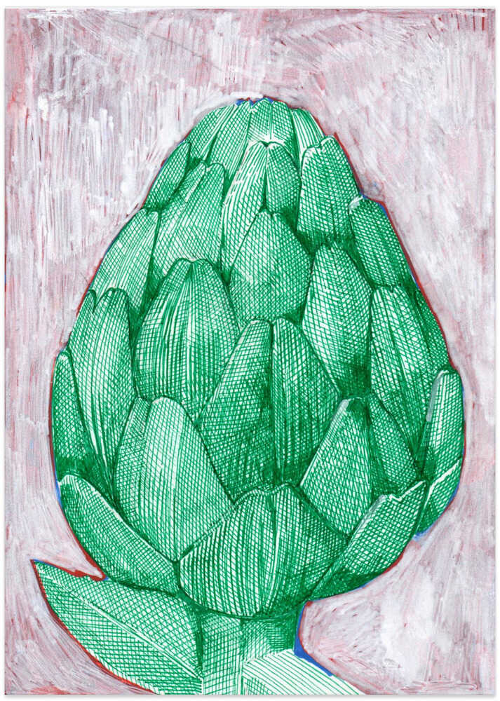 Vibrant Green Artichoke - Art Print by Katie O'Shea