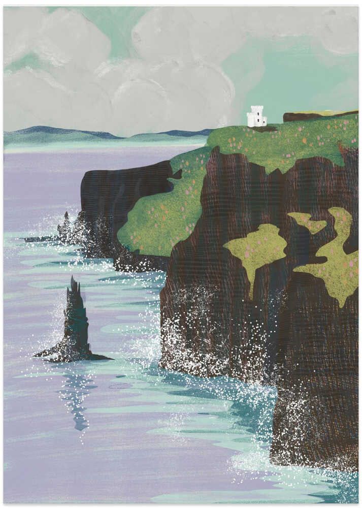 Irish Coastal Cliffs - Art Print by Charlotte Trudgett