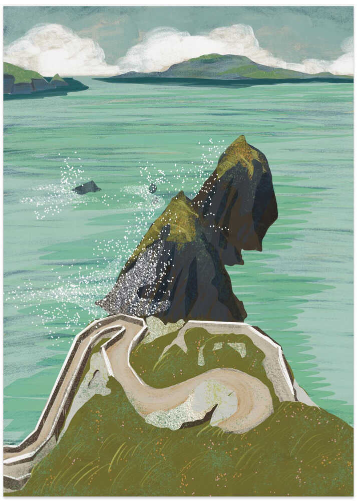 Winding Coastal Road - Art Print by Charlotte Trudgett