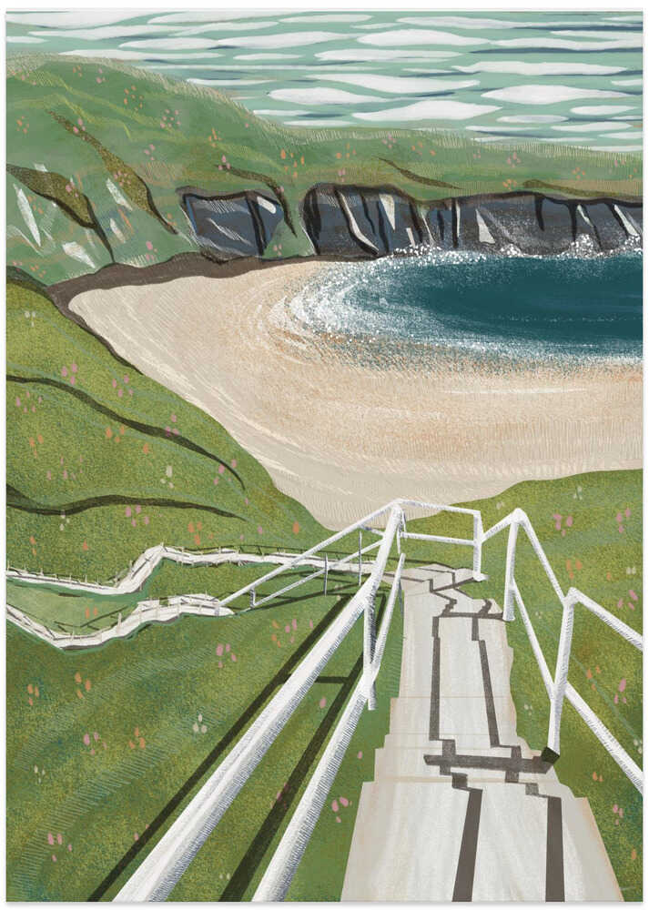 Steps to the Beach - Art Print by Charlotte Trudgett