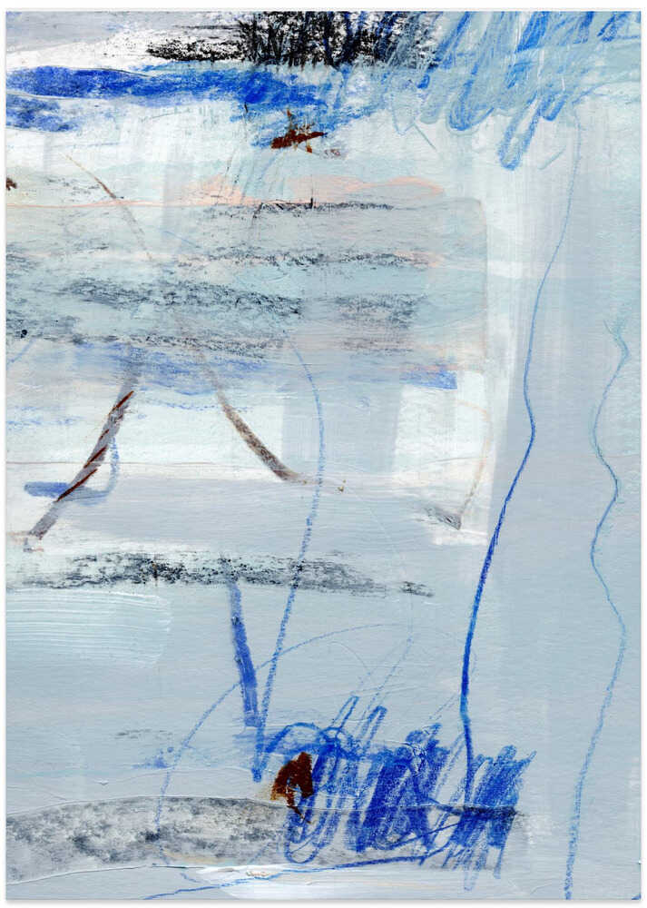 Cool Blue Abstraction - Art Print by uplusmestudio