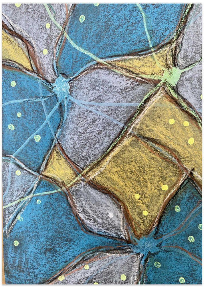 Vibrant Geometric Texture - Art Print by Berit Pihl