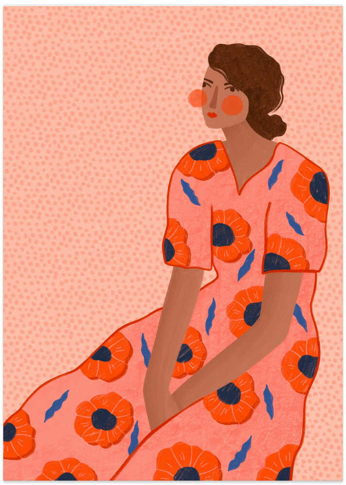 Stylish Poppy Portrait - Art Print by Bea Müller