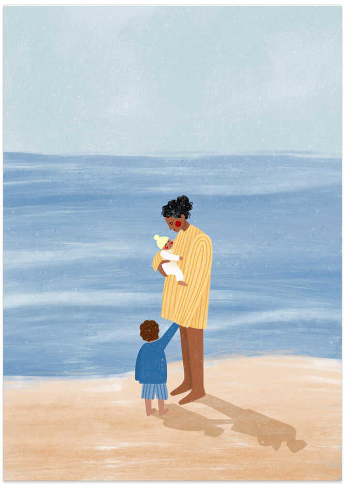Family Beach Day - Art Print by Bea Müller