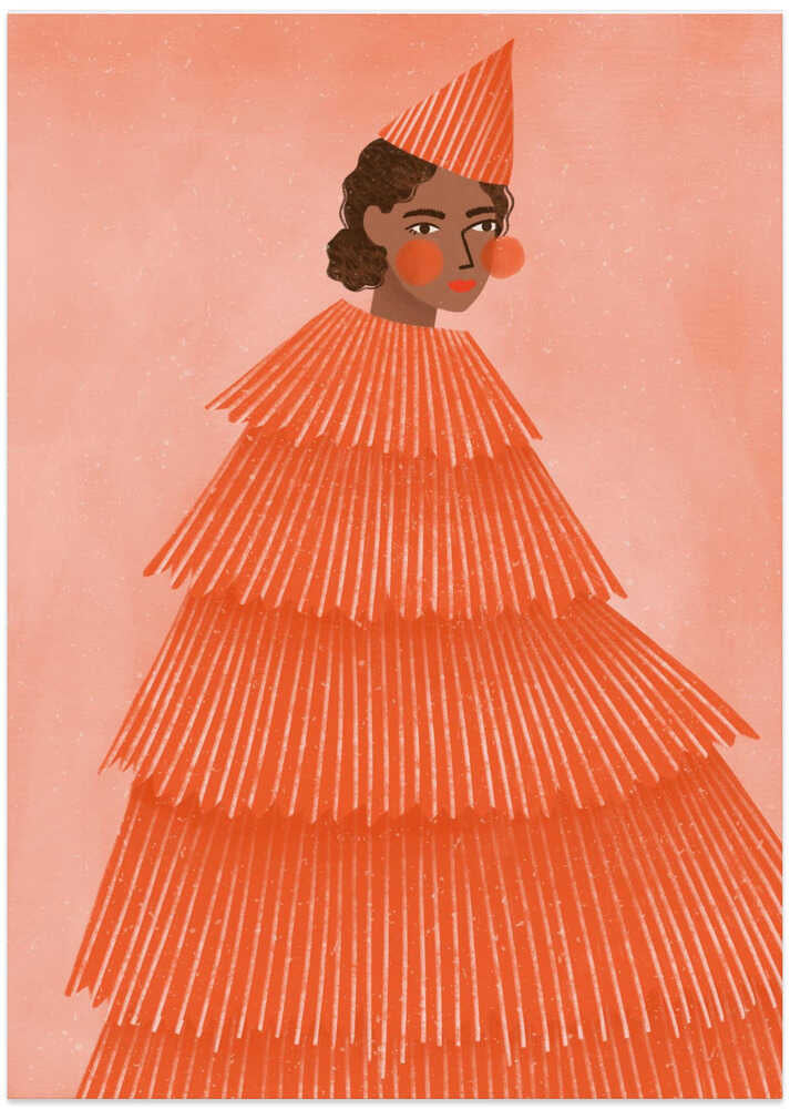 Orange Party Girl - Art Print by Bea Müller