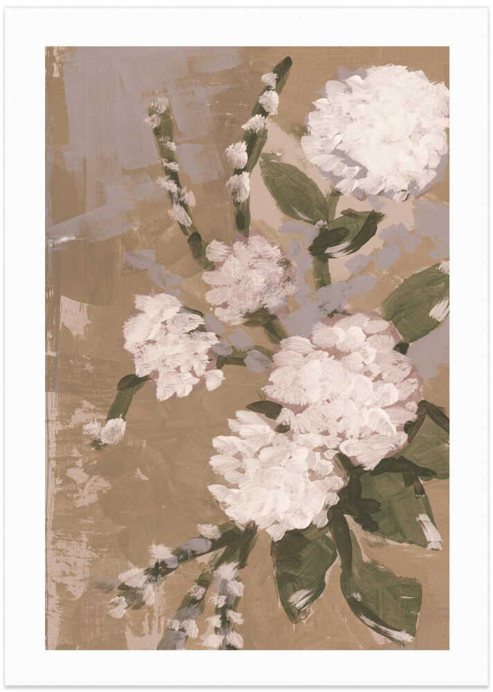 Soft Meadow Hydrangea Cluster - Art Print by cartissi