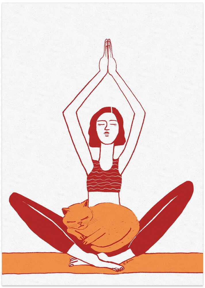 Yoga Cat Meditation - Art Print by Sharyn Bursic