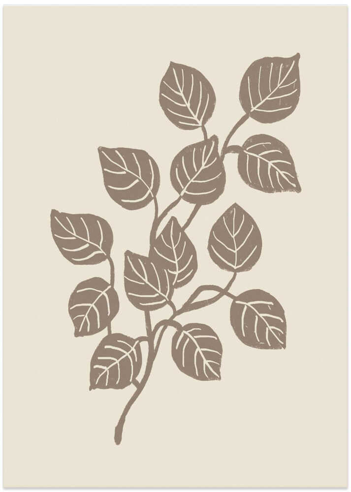 Serene Leaf Branch - Art Print by Krisztina Jung