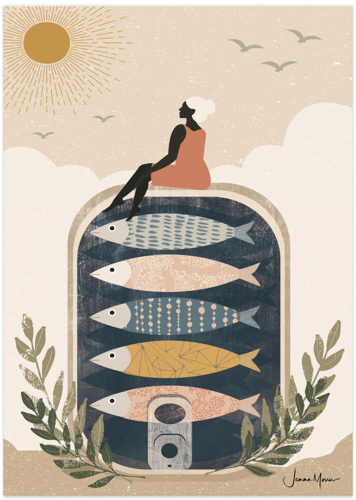 Coastal Sardine Serenity - Art Print by Jemma Morris