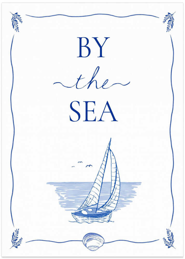 By The Sea Sailboat - Art Print by Donaugh Austin